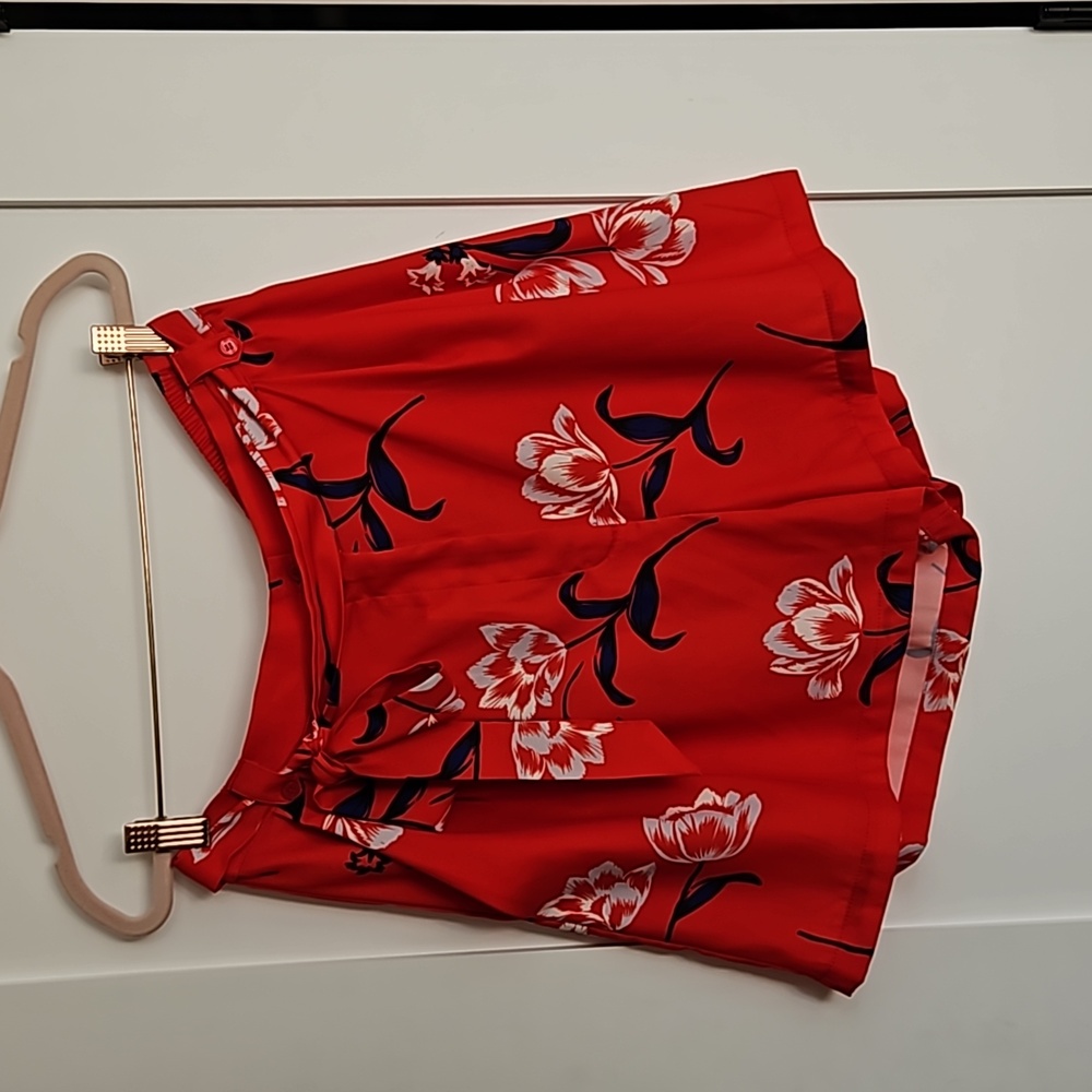 Yumi Kim | Silky Floral Shorts | Red | Sz XL | NWT